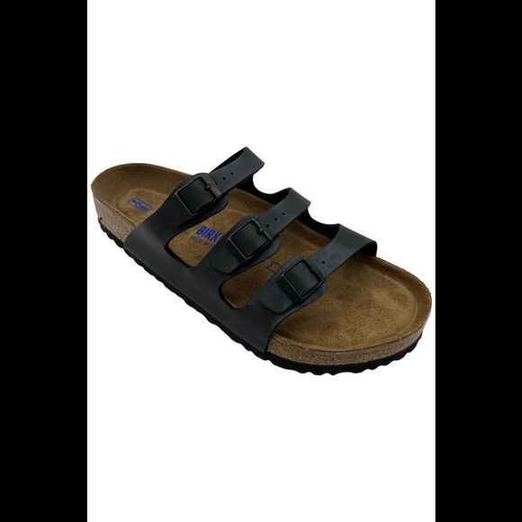 Birkenstock Shoes - Birkenstock Women's Florida Soft Footbed Slide Sandal Black - Wide